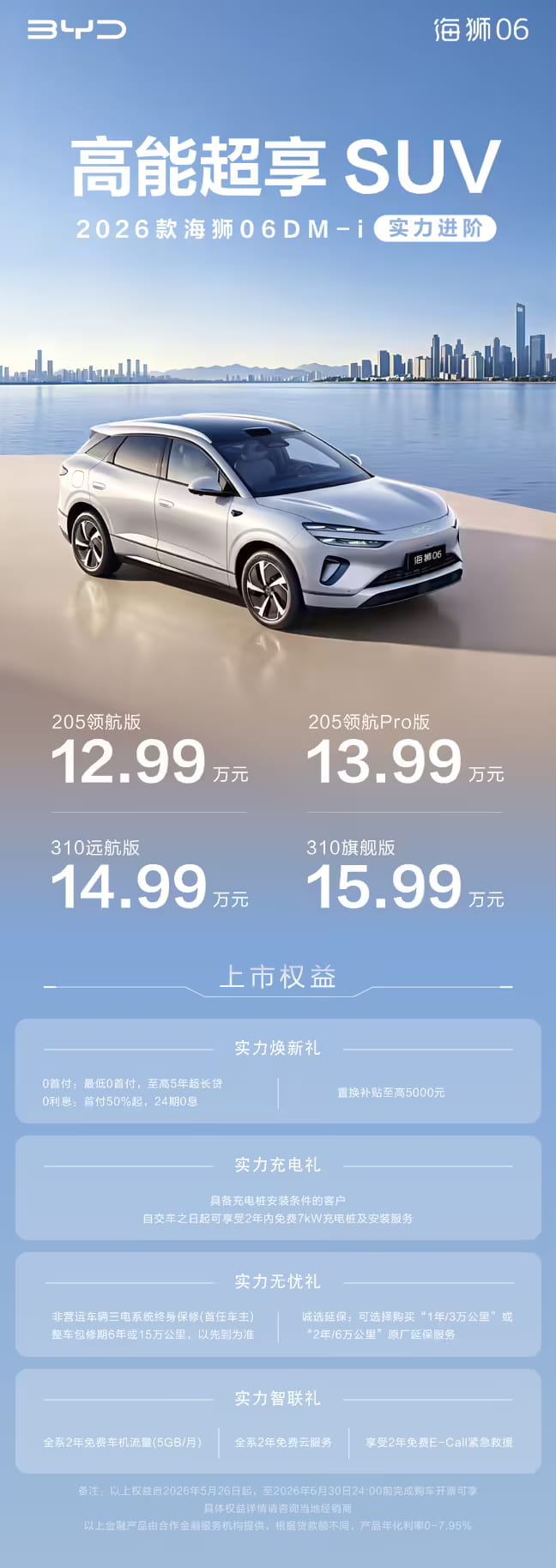 12.99万起全面升级！2026款比亚迪海狮06 DM-i正式上市 续航智驾双进阶